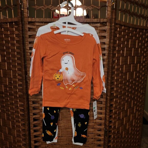 Carter's Girls 4-piece Halloween Ghost Pajama Set (2 outfits) - Size 18m - NWT - Picture 1 of 5